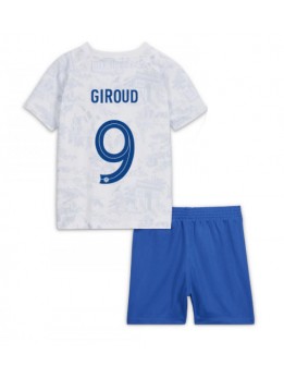 Frankrike Olivier Giroud #9 Replika Borta Kläder Barn VM 2022 Kortärmad (+ byxor)